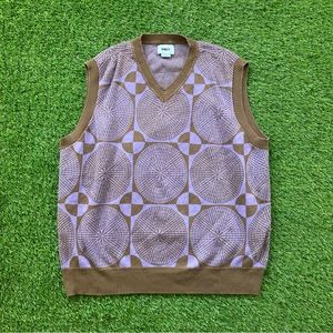 Obey Dazed Sweater Vest Purple and Brown